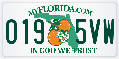 FL license plate 0195VW