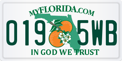 FL license plate 0195WB