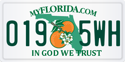 FL license plate 0195WH
