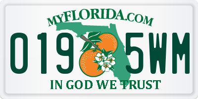 FL license plate 0195WM
