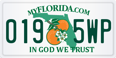 FL license plate 0195WP
