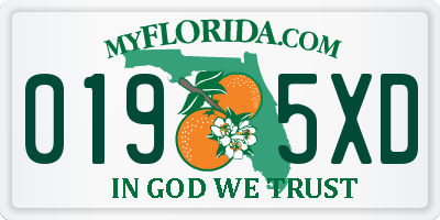 FL license plate 0195XD