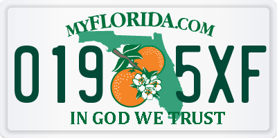 FL license plate 0195XF