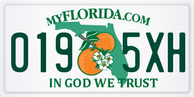 FL license plate 0195XH