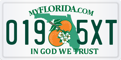 FL license plate 0195XT