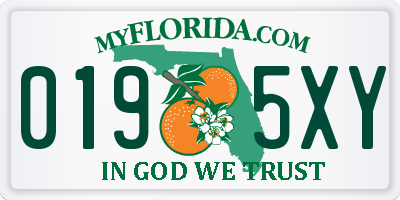 FL license plate 0195XY