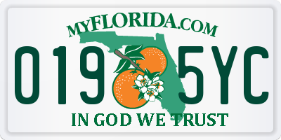 FL license plate 0195YC