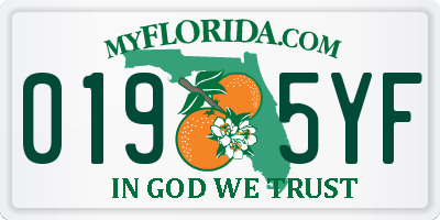 FL license plate 0195YF