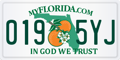 FL license plate 0195YJ