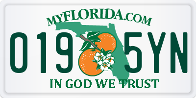 FL license plate 0195YN