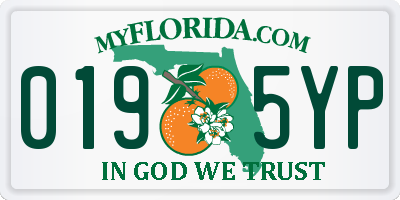 FL license plate 0195YP