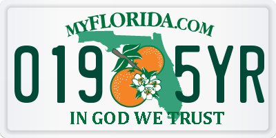 FL license plate 0195YR