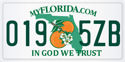 FL license plate 0195ZB