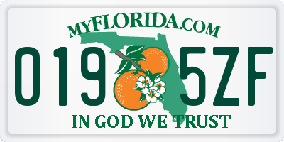 FL license plate 0195ZF