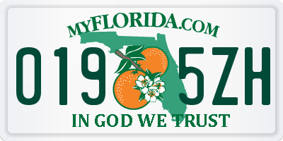 FL license plate 0195ZH
