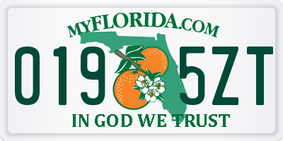 FL license plate 0195ZT