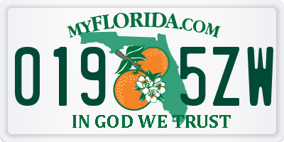 FL license plate 0195ZW