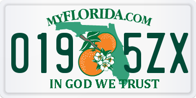 FL license plate 0195ZX