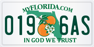 FL license plate 0196AS