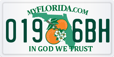 FL license plate 0196BH