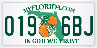 FL license plate 0196BJ