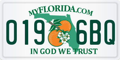 FL license plate 0196BQ