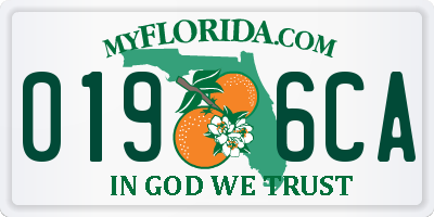 FL license plate 0196CA