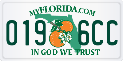 FL license plate 0196CC