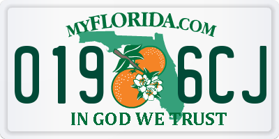 FL license plate 0196CJ