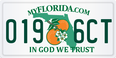FL license plate 0196CT