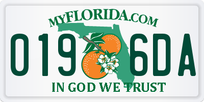 FL license plate 0196DA