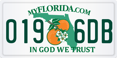 FL license plate 0196DB