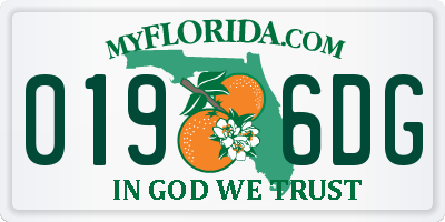 FL license plate 0196DG