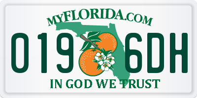 FL license plate 0196DH