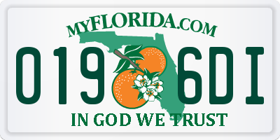 FL license plate 0196DI