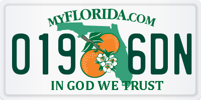 FL license plate 0196DN