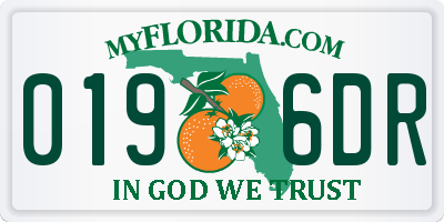 FL license plate 0196DR