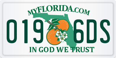 FL license plate 0196DS