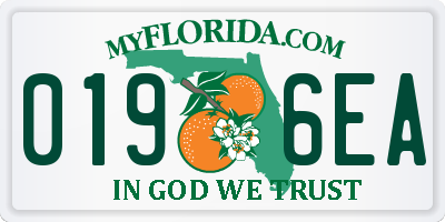 FL license plate 0196EA