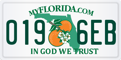 FL license plate 0196EB