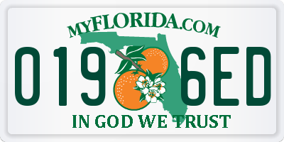 FL license plate 0196ED