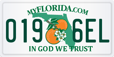 FL license plate 0196EL