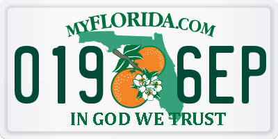 FL license plate 0196EP