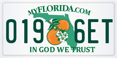 FL license plate 0196ET