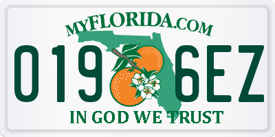 FL license plate 0196EZ