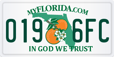 FL license plate 0196FC