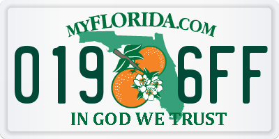 FL license plate 0196FF