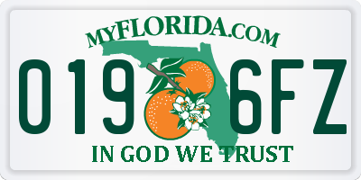 FL license plate 0196FZ