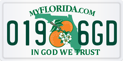 FL license plate 0196GD