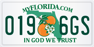FL license plate 0196GS